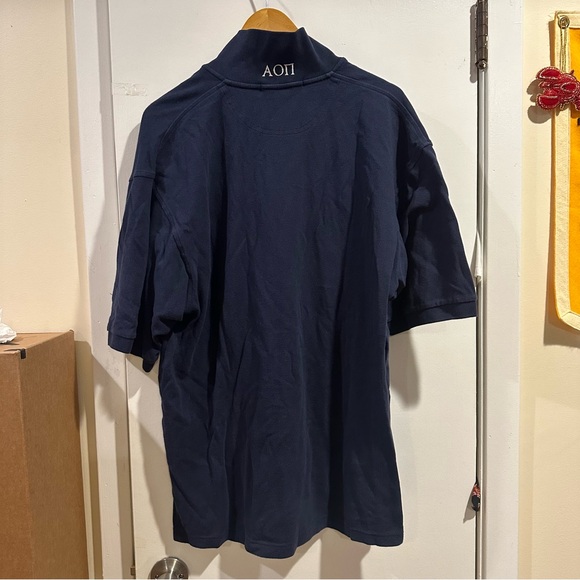 Greek Embroidered Navy Polo - Picture 3 of 4